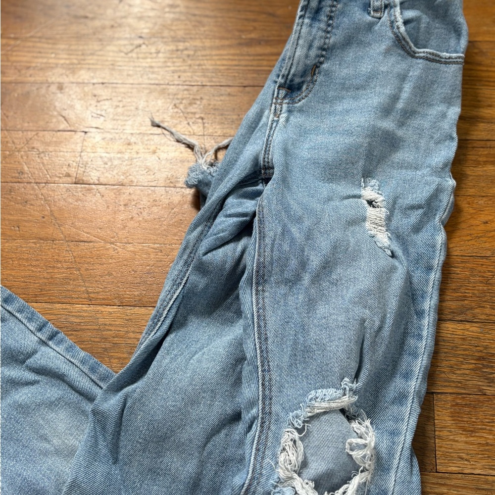 Distressed Blue Jeans